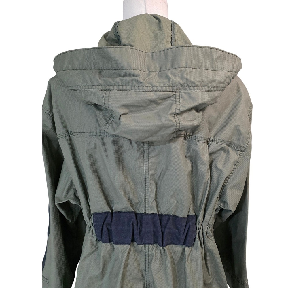 J Crew Olive Green Cotton‎ Hooded Utility Jacket With Navy Accents Size S - Picture 8 of 12